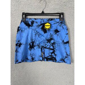 Gillya Women's Blue & Black Tie-Dye Butt Lifting Athletic Biker Shorts XL NWT's